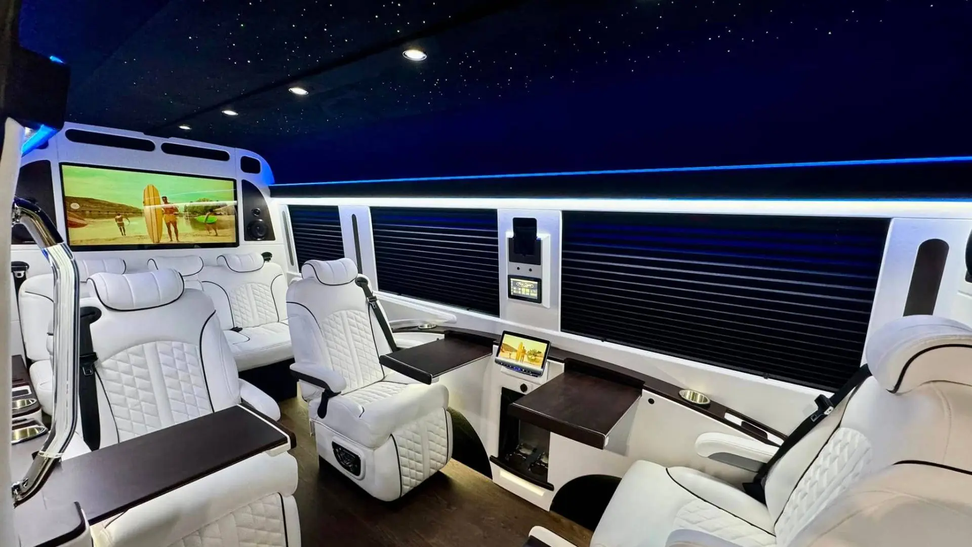 Mercedes-Benz Sprinter luxury interior with ambient lighting - Atlanta Luxury Sprinters